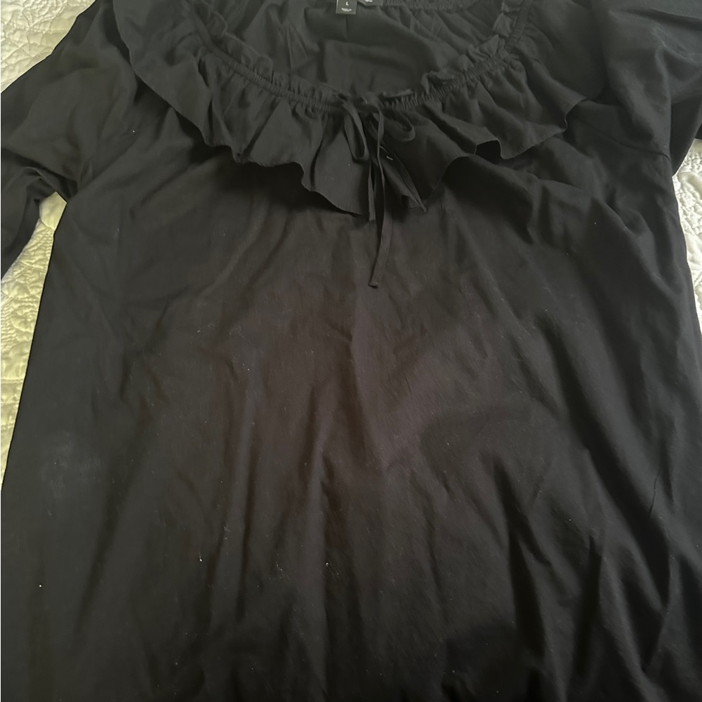 INC International Concepts Black Blouse